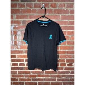 Psycho Bunny Men's Blue Bennett Embroidered Bunny Short Sleeve Shirt Size M (5)